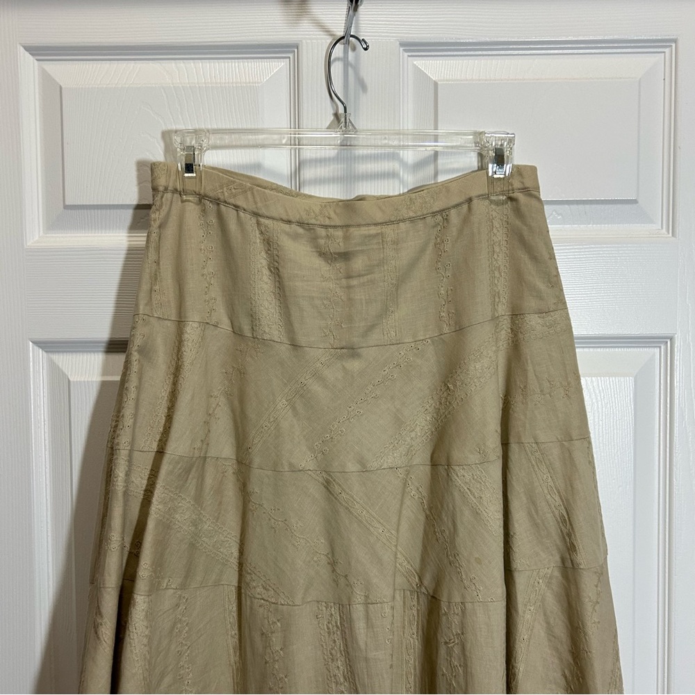 Coldwater Creek Tan Linen Cotton Skirt Size PMD - Picture 5 of 10